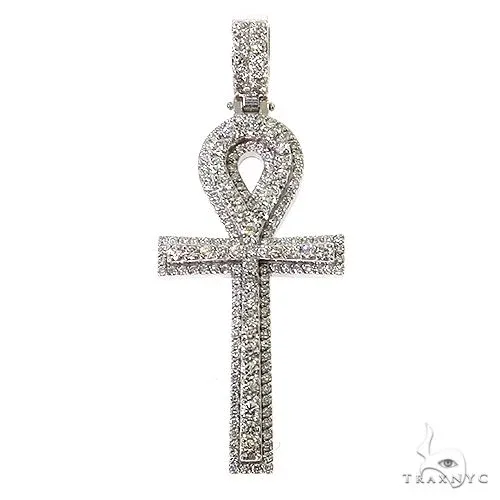 RINA - For Him CUSTOM CVD Diamond Ankh Cross Pendant 68706 in Rose Gold – Pendant