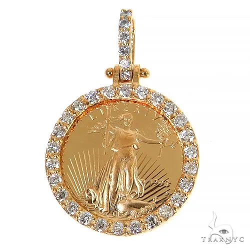 RINA - For Him CUSTOM Diamond Lady Liberty Coin Pendant 68171 in Rose Gold – Pendant