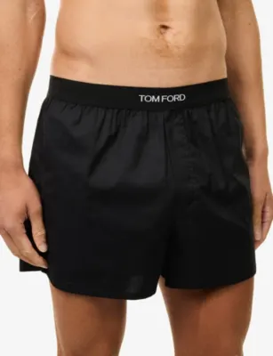TOM FORD Logo-Waistband Stretch Cotton-Poplin Boxer Briefs detail 3