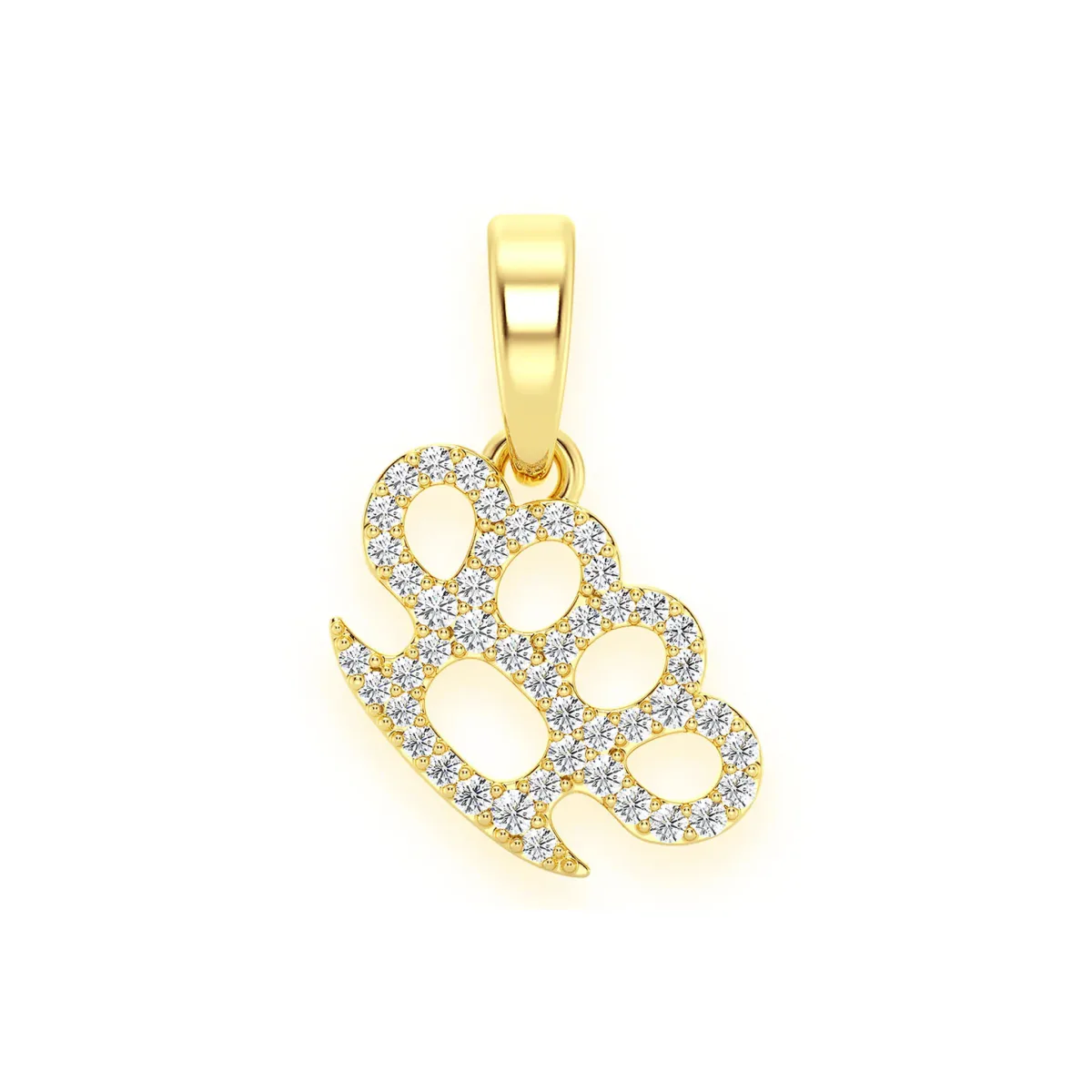 For Him Brass Knuckle Diamond Pendant in Rose Gold / Natural Diamond – Pendant