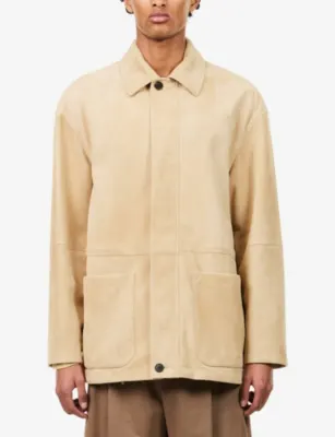 THE ROW Vilmo Zip-Through Suede Jacket detail 3