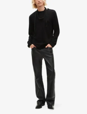 THE KOOPLES Logo-Embroidered Crewneck Wool Jumper detail 2