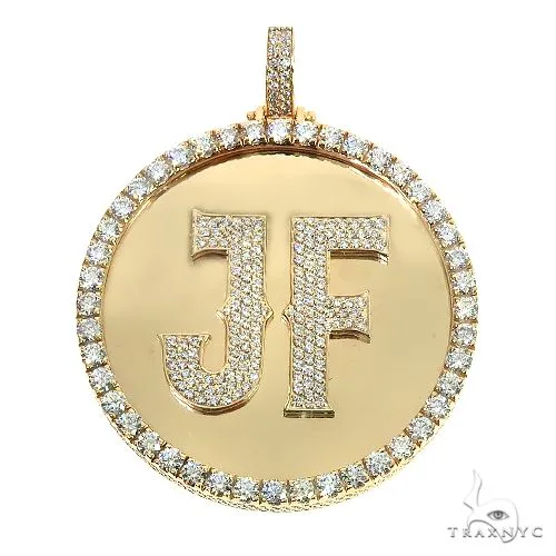 RINA - For Him CUSTOM 14K Gold Round Initial Diamond Pendant 66654 in Rose Gold – Pendant