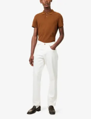 DUNHILL Short-Sleeves Regular-Fit Cotton And Silk Polo Shirt detail 2
