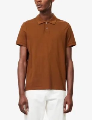 DUNHILL Short-Sleeves Regular-Fit Cotton And Silk Polo Shirt detail 3
