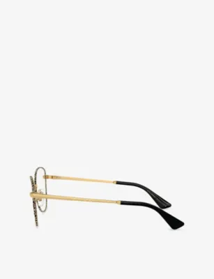DOLCE & GABBANA DG1355 Round-Frame Metal Optical Glasses detail 2