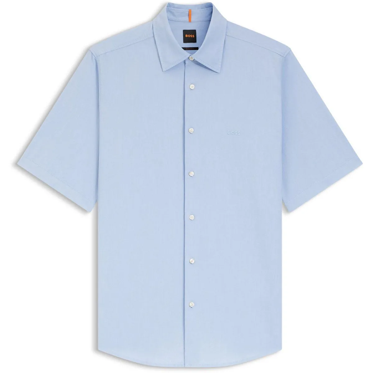 Boss Men's Cotton Short-Sleeve Plain Shirt