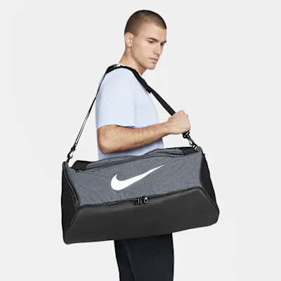 Nike Brasilia 9.5 Training Duffel Bag (Medium, 60L) - Iron Grey/Black/White