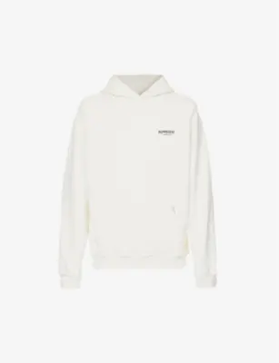 REPRESENT Owners' Club Graphic-Print Relaxed Cotton-Jersey Hoody - Ash Grey Black detail 2