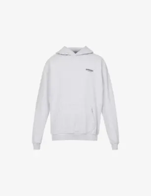 REPRESENT Owners' Club Graphic-Print Relaxed Cotton-Jersey Hoody - Ash Grey Black