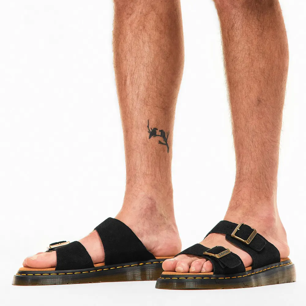 Dr Martens Josef Suede Slide in Black Suede, additional product view 3