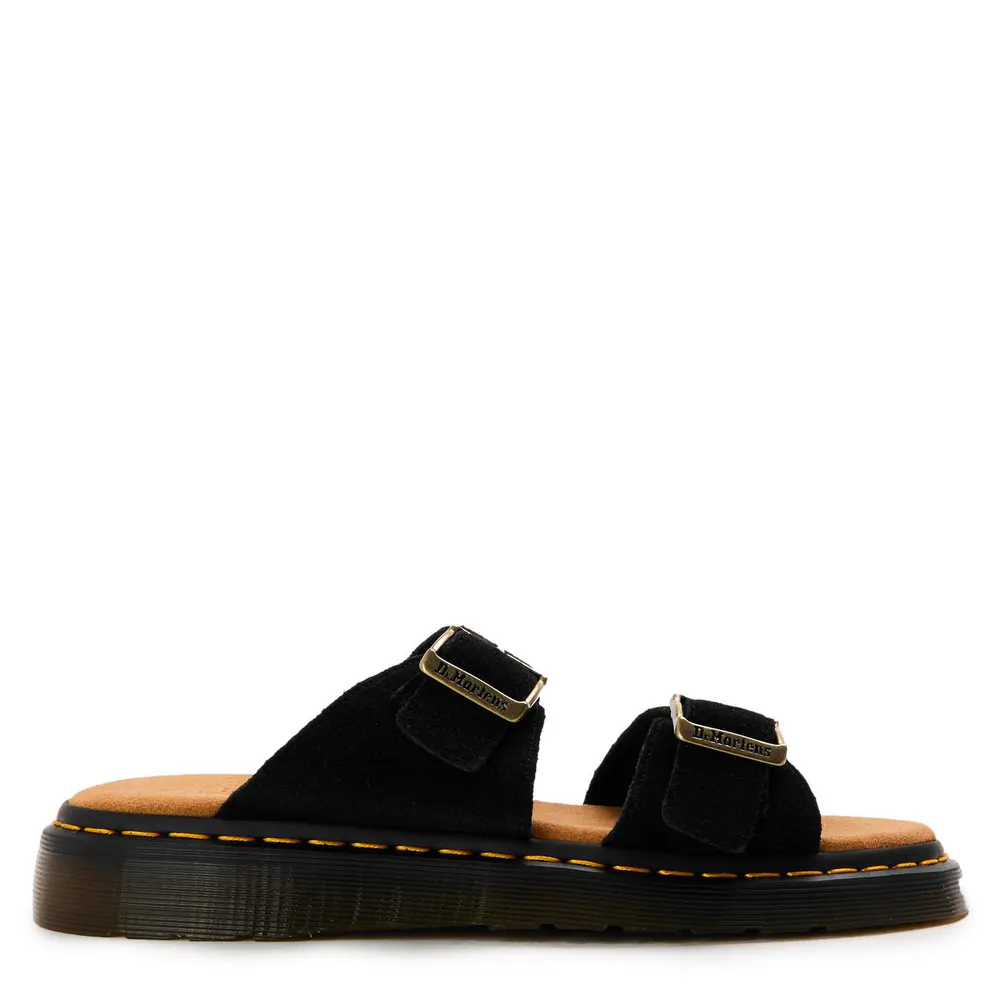 Dr Martens Josef Suede Slide in Black Suede – Footwear