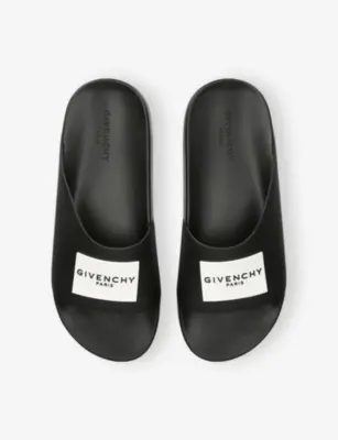 GIVENCHY Label Rubber Slides - EUR 45 / 11 UK MEN in BLACK, additional product view 2