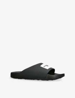 GIVENCHY Label Rubber Slides - EUR 45 / 11 UK MEN in BLACK, additional product view 3