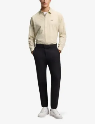 BOSS Branded Long-Sleeved Cotton-Piqué Shirt detail 2