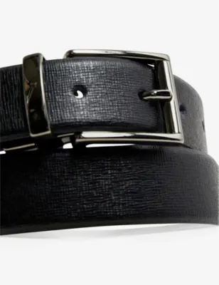 REISS Ricky reversible leather buckle belt - 32 detail 2