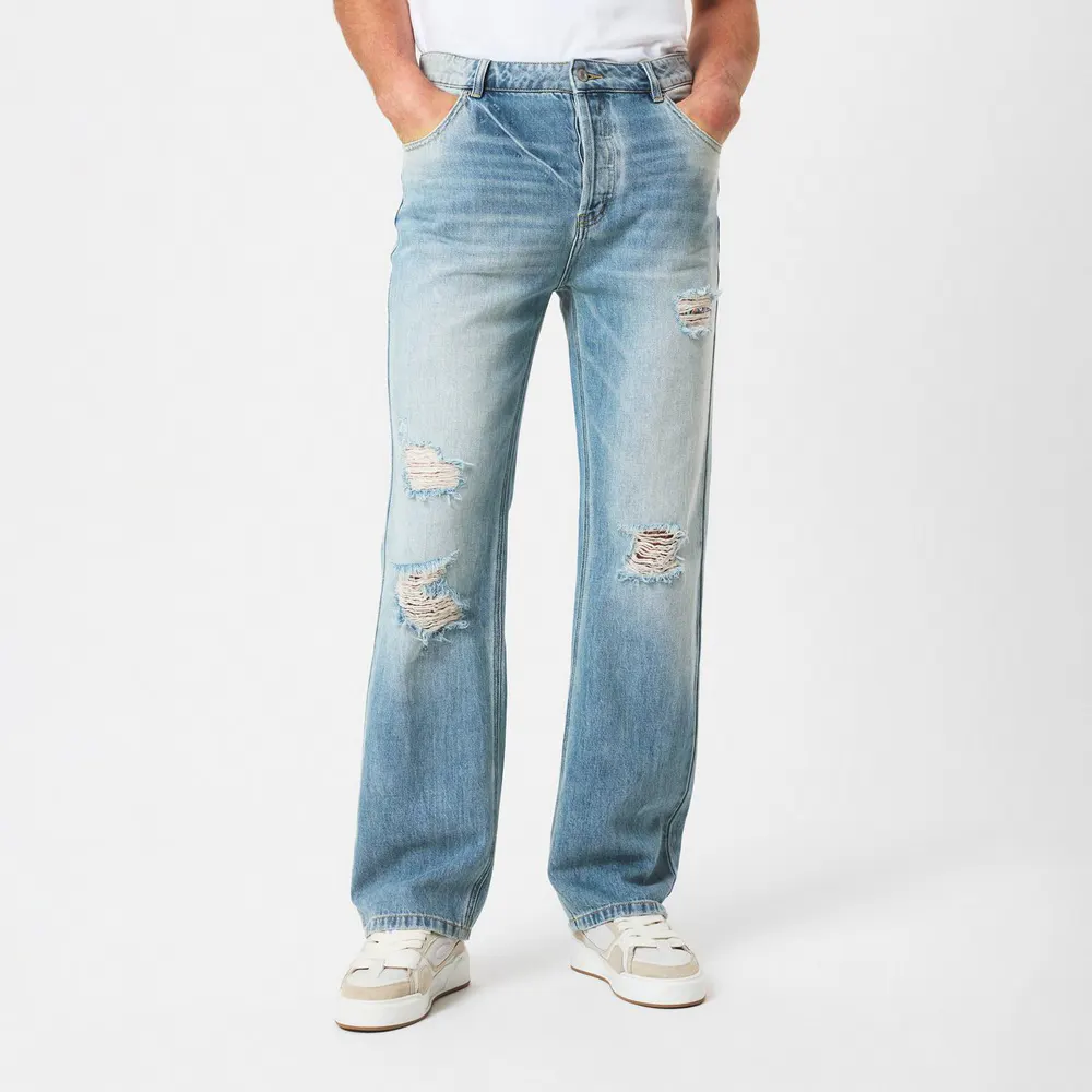 Cole Buxton Men's Relaxed Fit Wide Leg Jeans detail 3