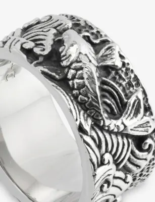 CLOCKS AND COLOURS Koi Fish 925 Sterling Silver Ring - K/L detail 3