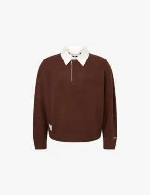 THE COUTURE CLUB Fluffy Collared Crewneck Knitted Jumper