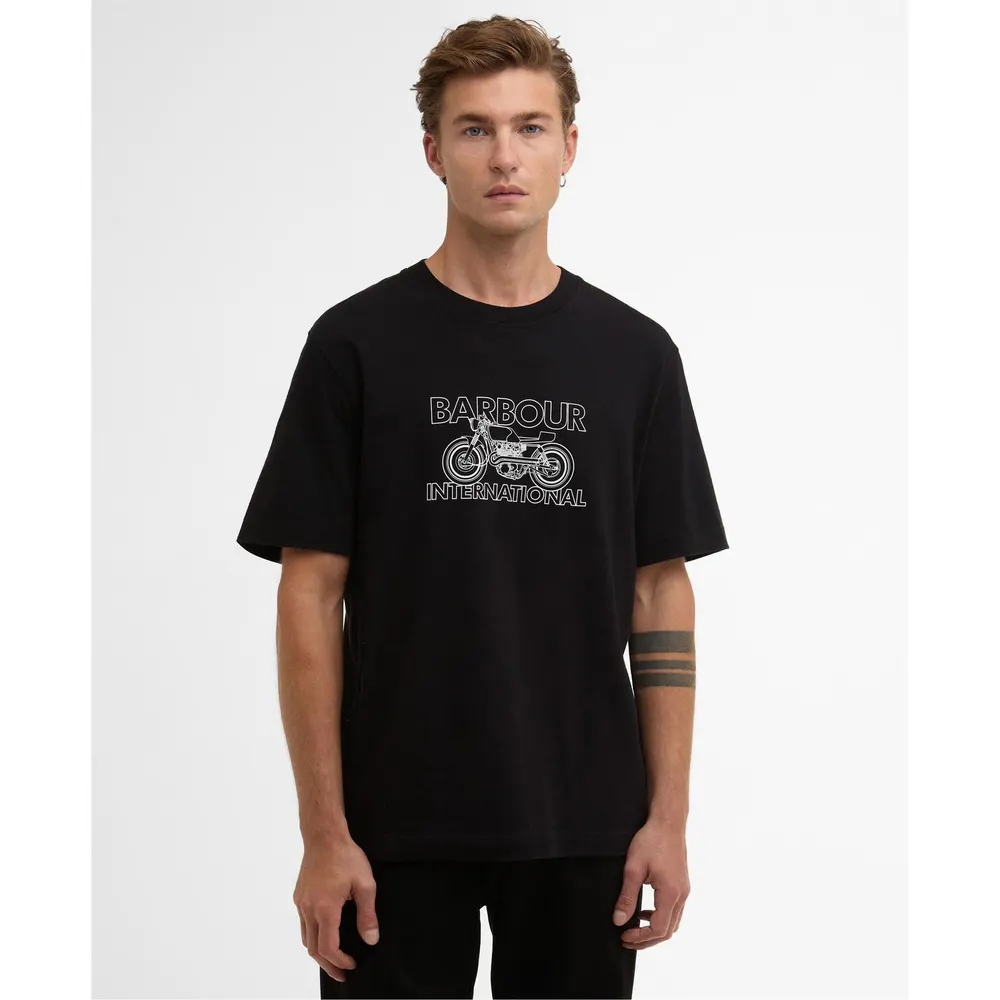 Barbour International Mens Cowl Motorbike Graphic T-Shirt detail 2