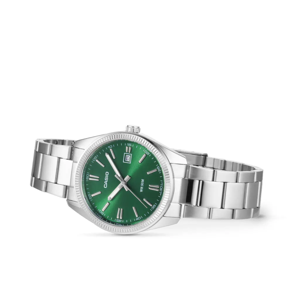 Casio MTP Series Analogue Quartz Mens Watch in Green, additional product view 2