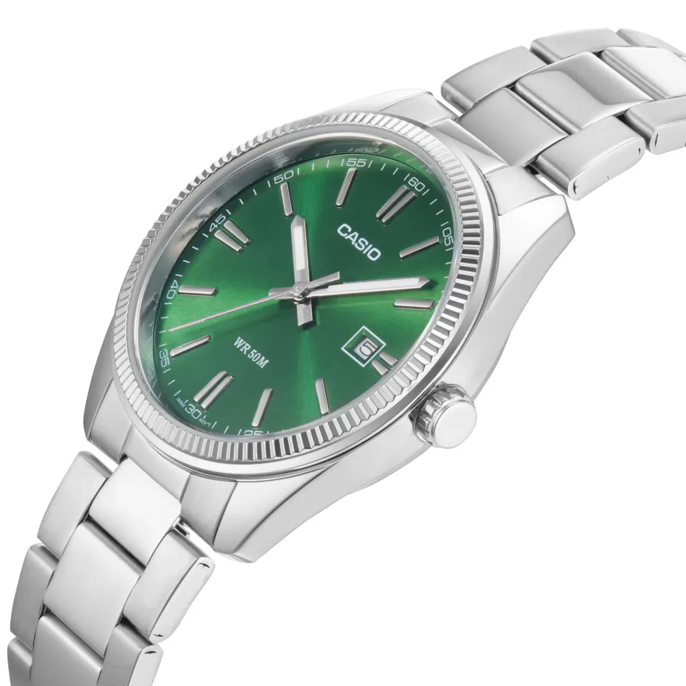 Casio MTP Series Analogue Quartz Mens Watch in Green, additional product view 3