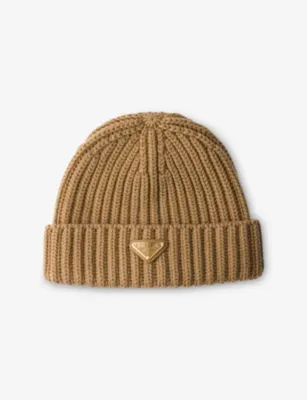 PRADA Logo-Embellished Knitted Wool Beanie - BURGUNDY - L detail 3