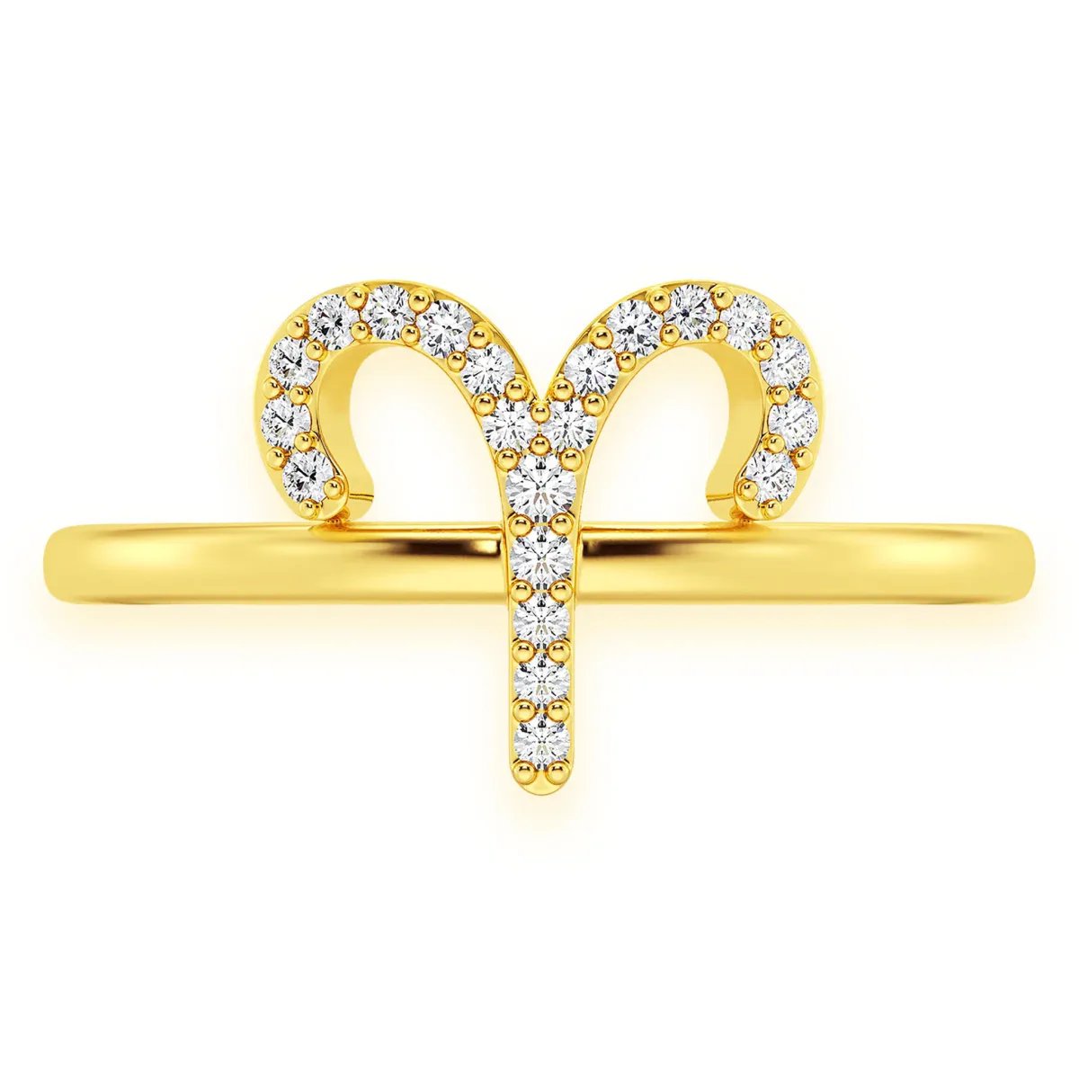 For Him Zodiac Diamond Ring in Aries / Yellow Gold / Natural Diamond – Ring