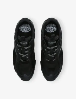 VERSACE Galaxia Leather and Mesh Trainers - EUR 41 / 7 UK MEN in BLACK, additional product view 2