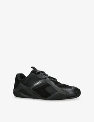 VERSACE Galaxia Leather and Mesh Trainers - EUR 41 / 7 UK MEN in BLACK, additional product view 3