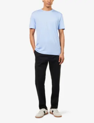 TOM FORD Brand-Embroidery Crewneck Woven T-Shirt detail 2