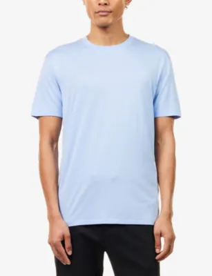 TOM FORD Brand-Embroidery Crewneck Woven T-Shirt detail 3