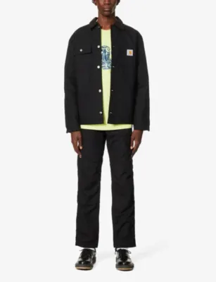 CARHARTT WIP Logo-patch straight-leg cotton trousers detail 2