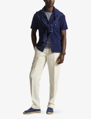 POLO RALPH LAUREN Logo-Embroidered Terry-Textured Cotton-Blend Shirt detail 2