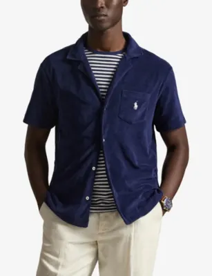 POLO RALPH LAUREN Logo-Embroidered Terry-Textured Cotton-Blend Shirt detail 3