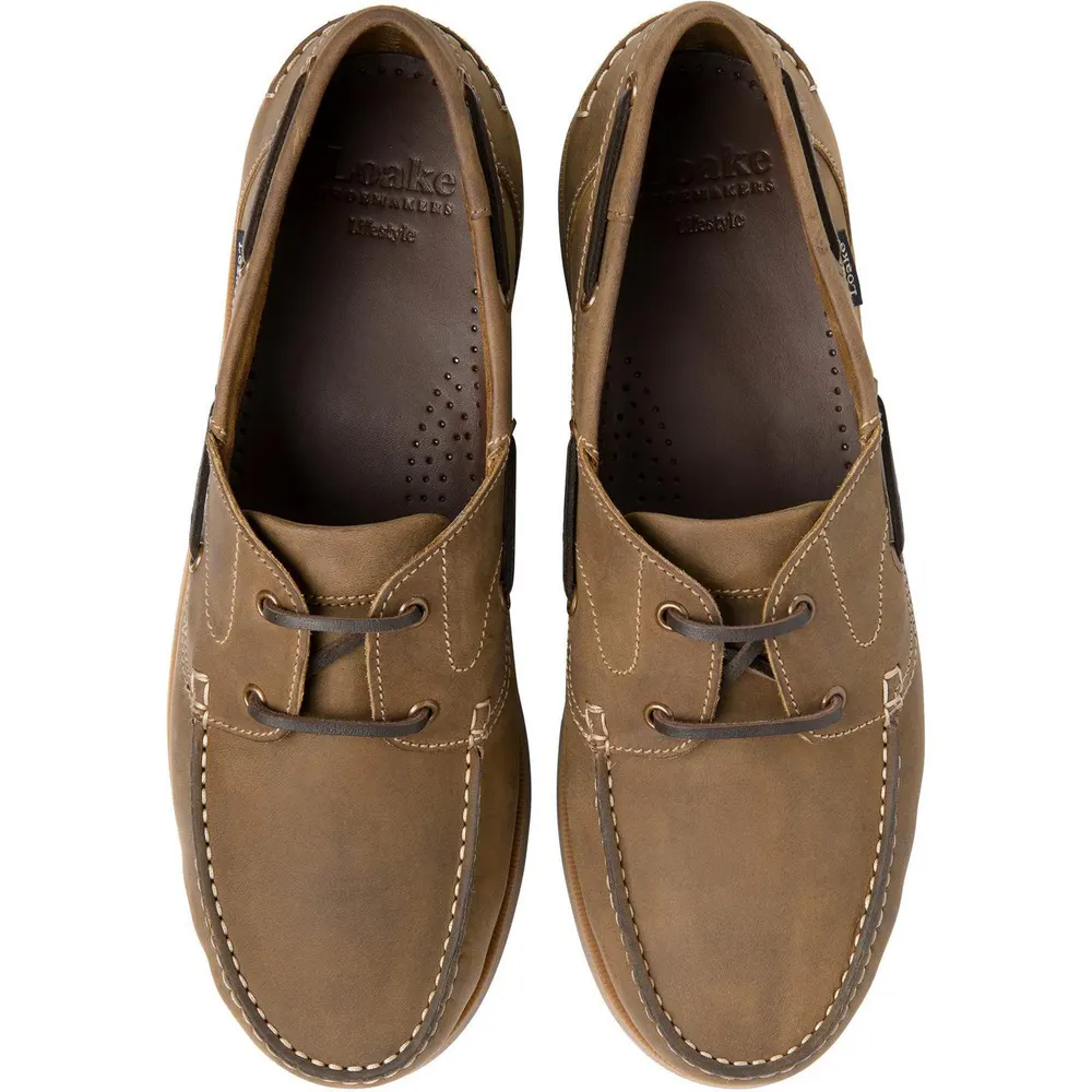 Loake Men's Boat Shoes in Brown Oiled, additional product view 3