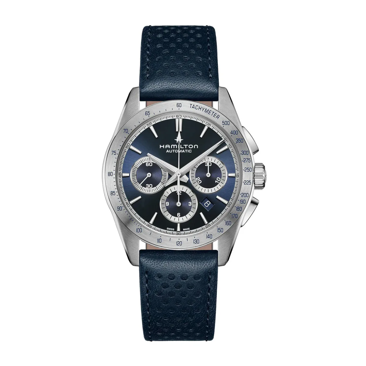 Hamilton Jazzmaster Performer Automatic Chronograph 42mm Mens Watch Blue