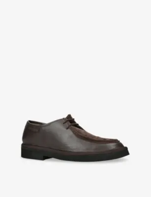 GRENSON Hubert Suede and Leather Derby Shoes - EUR 40 / 6 UK MEN in Dark Brown, additional product view 3