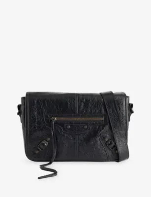 BALENCIAGA Bal Le City Flap Leather Cross-Body Bag