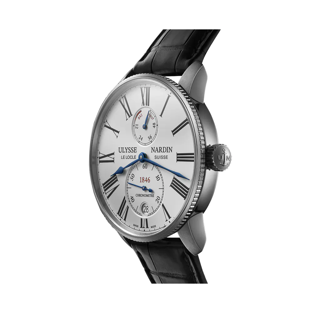 Ulysse Nardin Marine Torpilleur 42mm Stainless Steel Case And Bezel in White, additional product view 2