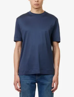EMPORIO ARMANI Logo-Print Crew-Neck Cotton-Jersey T-Shirt detail 3