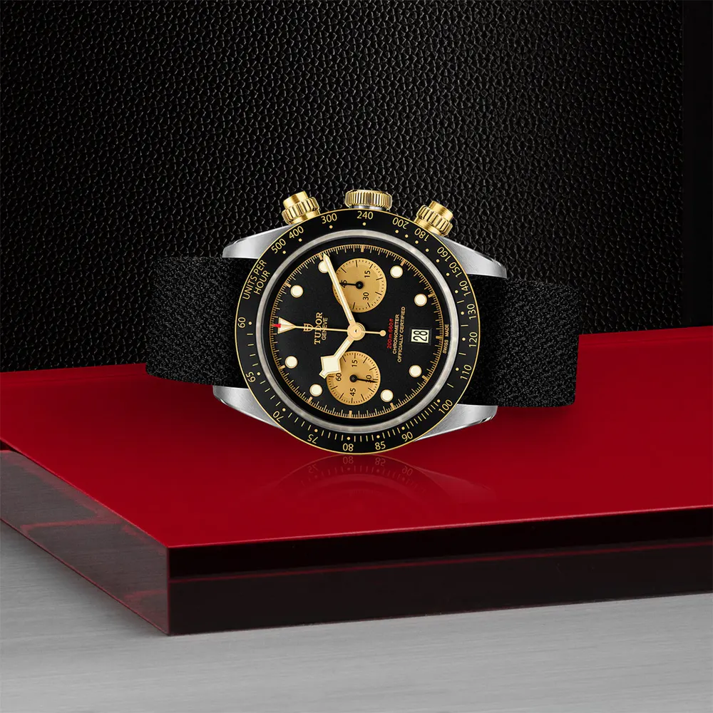 Tudor Black Bay Chrono S&G 41mm Steel Case Black Fabric Strap detail 3
