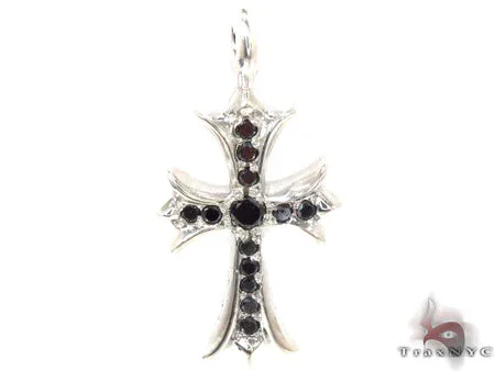 RINA - For Him FACTORY Silver Black Diamond Cross Crucifix 32659 – Pendant