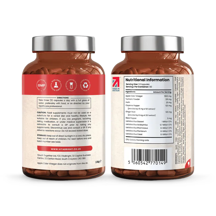 VitaBright Apple Cider Vinegar Complex with Mother - 2000mg per Serving - 180 Capsules detail 2