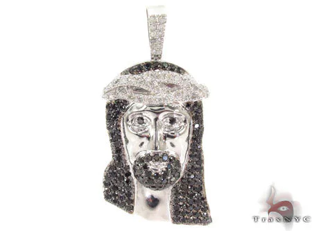RINA - For Him FACTORY Black and White Diamond Jesus Pendant 31074 in Rose Gold – Pendant