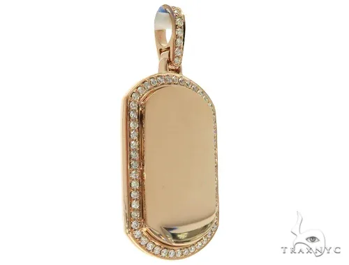 RINA - For Him FACTORY Prong Diamond Dog Tag Pendant 58605 in Rose Gold – Pendant