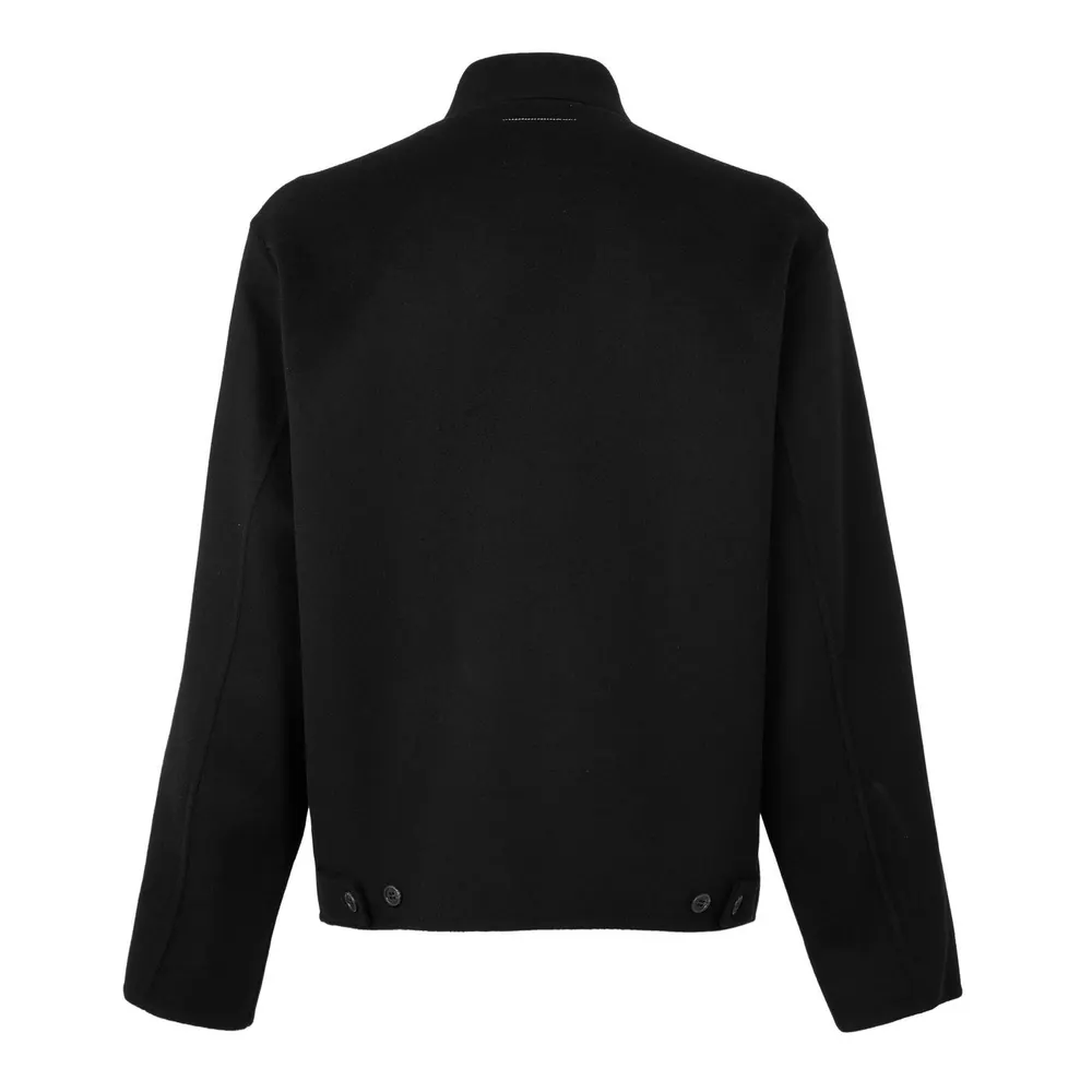 MM6 Maison Margiela Double Faced Wool Zip Jacket in Black, additional product view 2