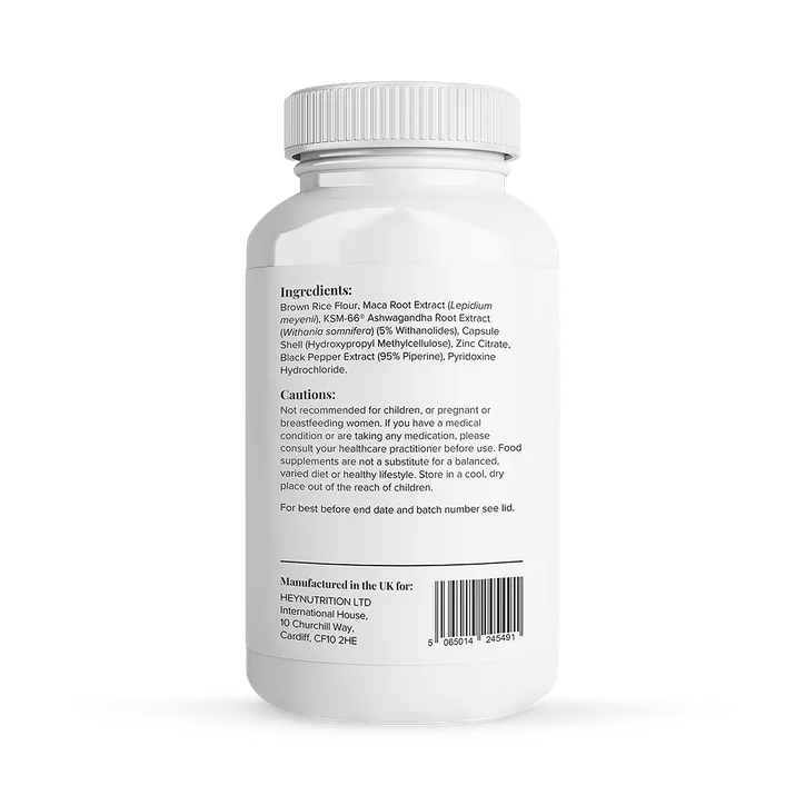 Theonia Maca with Ashwagandha, Zinc & Vitamin B6 60 Capsules, additional product view 3