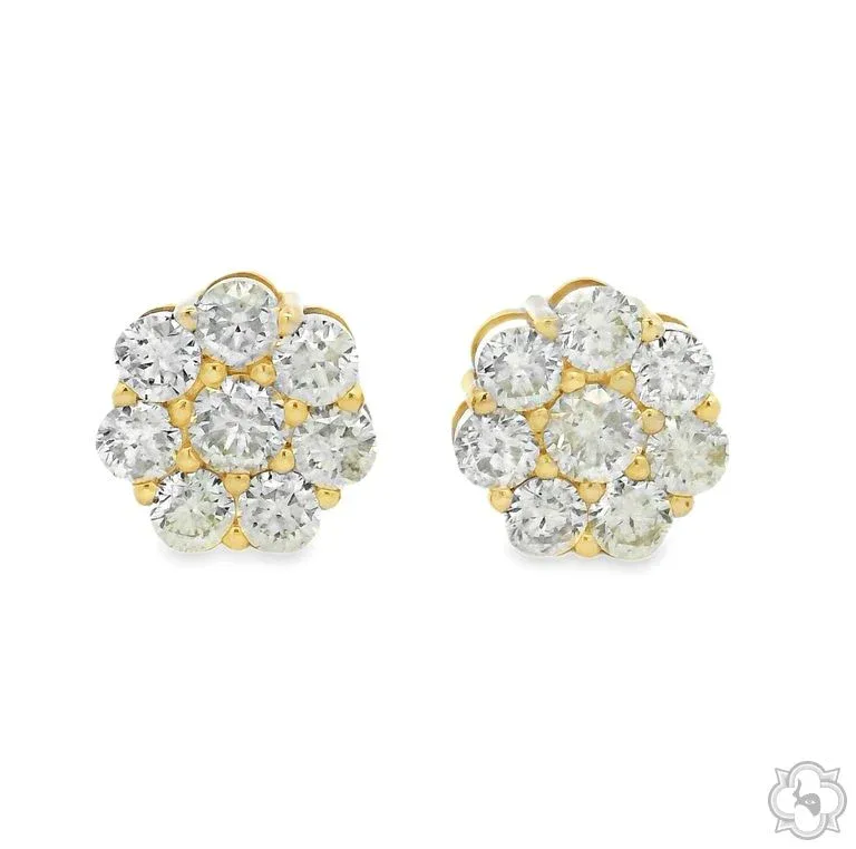 JALGAS - BMF Diamond Flower Earrings Large 70409 in White – Earrings