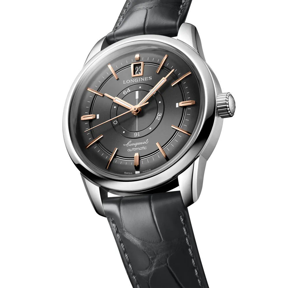 Longines Conquest Heritage Central Power Reserve 38mm Mens Watch Grey detail 2